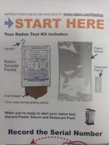 Radon Test Kit Instructions