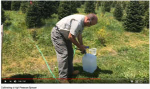 high pressure sprayer calibration