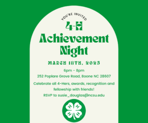 4-H Achievement Night on Mrch 18th, 2025