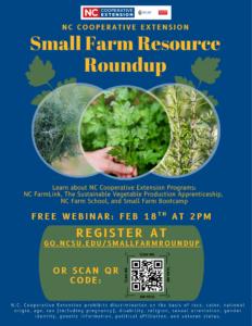 Cover photo for Free Small Farm Resource Webinar: Feb 18th at 2pm